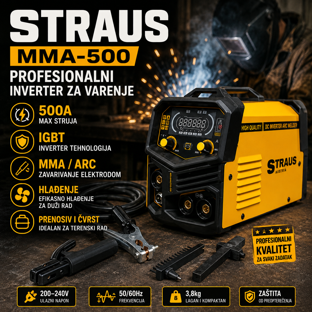 Aparat za varenje Straus MIG/MMA 500A / Kombinovani / CO2 / Elektroda