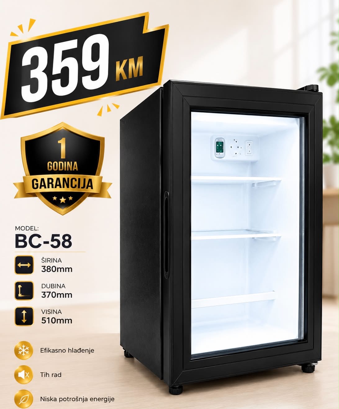 Rashladna vitrina za piće i kolače BC 58